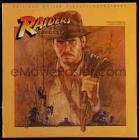1a0596 RAIDERS OF THE LOST ARK soundtrack record 1981 great Richard Amsel art of Harrison Ford!