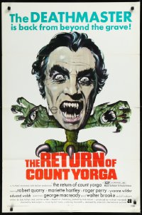 1a1331 RETURN OF COUNT YORGA 1sh 1971 Robert Quarry, AIP vampires, wild monster art!