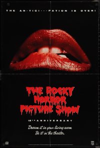 1a2341 ROCKY HORROR PICTURE SHOW 26x38 video poster R1990 lips, the an-tici----pation is over!