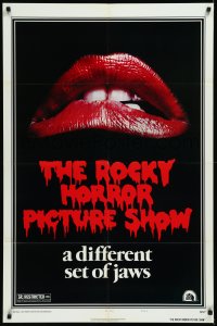 1a1337 ROCKY HORROR PICTURE SHOW style A 1sh 1975 c/u lips image, a different set of jaws!