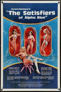 1a2621 SATISFIERS OF ALPHA BLUE 1sh 1981 Gerard Damiano directed, sexiest sci-fi artwork!