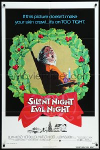 1a1347 SILENT NIGHT EVIL NIGHT 1sh 1975 Tanenbaum horror art will surely make your skin crawl!