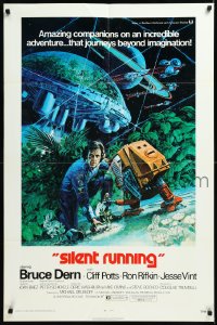 1a1348 SILENT RUNNING 1sh 1972 Douglas Trumbull, cool art of Bruce Dern & his robot by Akimoto!