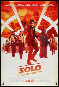 1a2631 SOLO advance DS 1sh 2018 A Star Wars Story, Ron Howard, Ehrenreich, top cast, Chewbacca!