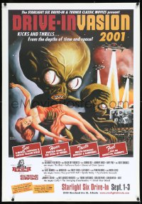 1a0186 DRIVE-INVASION 2001 linen 26x38 film festival poster 2001 Invasion of the Saucer-Men art!
