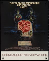 1a1836 RETURN OF THE LIVING DEAD 16x20 special poster 1985 art of punk rock zombies by tombstone!