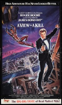 1a1839 VIEW TO A KILL 13x22 special poster 1985 different James Bond & Whopper candy promotion!
