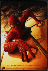 1a2633 SPIDER-MAN teaser DS 1sh 2002 Tobey Maguire climbing building, Sam Raimi, Marvel Comics!