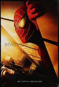 1a2635 SPIDER-MAN teaser DS 1sh 2002 Tobey Maguire w/WTC towers in eyes, Marvel Comics!