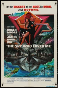 1a1358 SPY WHO LOVED ME 1sh 1977 great art of Roger Moore as James Bond by Bob Peak!