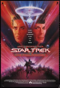 1a2644 STAR TREK V advance 1sh 1989 The Final Frontier, art of William Shatner & Nimoy by Bob Peak!