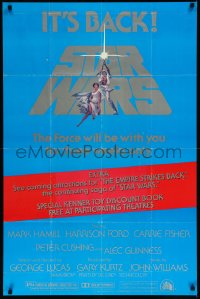 1a2654 STAR WARS studio style 1sh R1979 Jung art, The Force will be with you for three weeks only!
