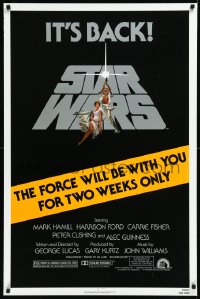 1a2655 STAR WARS NSS style 1sh R1981 George Lucas, The Force Will Be With You For Two Weeks Only!