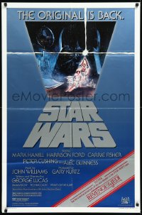 1a1362 STAR WARS studio style 1sh R1982 A New Hope, Tom Jung, advertising Revenge of the Jedi!