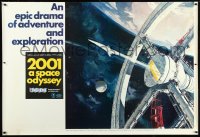 1a0409 2001: A SPACE ODYSSEY Cinerama subway poster 1968 Kubrick, great Bob McCall space wheel art!