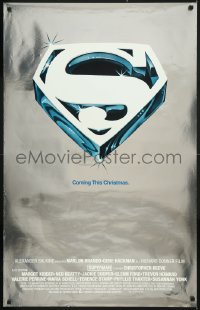 1a2666 SUPERMAN foil advance 25x40 1sh 1978 DC superhero Reeve, Coming This Christmas!