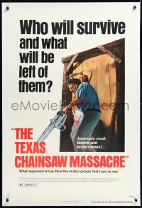 1a0171 TEXAS CHAINSAW MASSACRE linen Bryanston 1sh 1974 Tobe Hooper cult classic slasher horror!