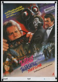 1a2392 THEY LIVE Thai poster 1988 Rowdy Roddy Piper, John Carpenter, different Tongdee art!