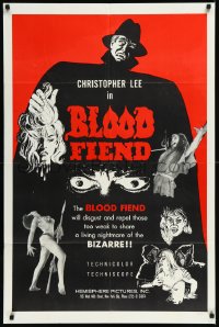 1a1371 THEATRE OF DEATH 1sh 1967 Christopher Lee will disgust and repel the weak, Blood Fiend!