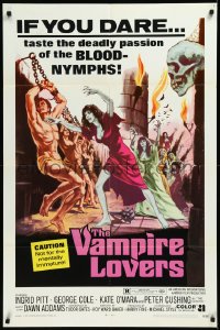 1a1385 VAMPIRE LOVERS 1sh 1970 Hammer, taste the deadly passion of the blood-nymphs if you dare!