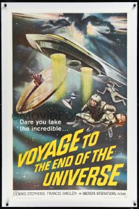 1a0177 VOYAGE TO THE END OF THE UNIVERSE linen 1sh 1964 AIP, Ikarie XB 1, cool outer space sci-fi art!