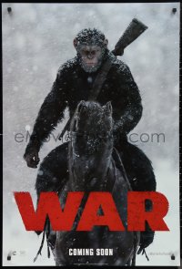 1a2684 WAR FOR THE PLANET OF THE APES int'l teaser DS 1sh 2017 image of Caesar on horseback!