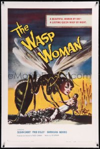 1a0180 WASP WOMAN linen 1sh 1959 classic art of Roger Corman's lusting human-headed insect queen!