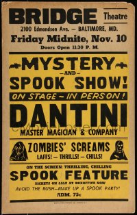 1a0231 DANTINI THE MAGNIFICENT Spook Show Benton WC 1960s Master Magician & Company, rare!