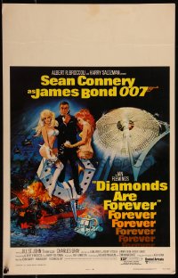 1a0233 DIAMONDS ARE FOREVER WC 1971 art of Sean Connery as James Bond 007 by Robert McGinnis!