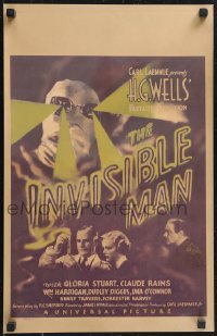 1a0240 INVISIBLE MAN WC 1933 James Whale classic, Claude Rains, H.G. Wells, wonderful image, rare!
