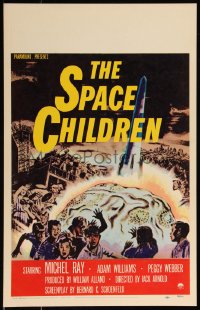 1a0251 SPACE CHILDREN WC 1958 Jack Arnold, great sci-fi art of kids & giant alien brain, rare!