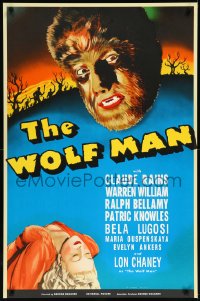 1a2322 WOLF MAN S2 poster 2000 art of Lon Chaney Jr. in the title role as the werewolf monster!