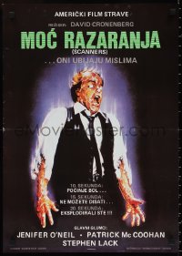 1a1919 SCANNERS Yugoslavian 19x27 1981 Cronenberg, in 20 seconds your head explodes, art by Joann!