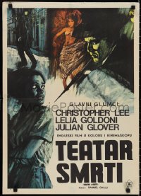 1a1921 THEATRE OF DEATH Yugoslavian 20x27 1967 Christopher Lee, great different horror artwork!