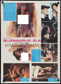 1a1925 TWINS OF EVIL Yugoslavian 20x27 1971 different images & artwork of sexy female vampires!