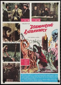 1a1926 VAMPIRE LOVERS Yugoslavian 20x27 1970 Hammer, deadly the blood-nymphs, pink title style!
