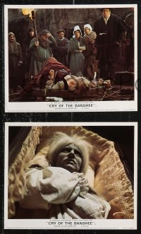 1a1431 CRY OF THE BANSHEE 7 color English FOH LCs 1970 Vincent Price, Edgar Allan Poe, Essy Persson