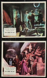 1a1432 WAR-GODS OF THE DEEP 7 color English FOH LCs 1965 Vincent Price, Tourneur, City Under the Sea!