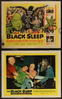 1a0900 BLACK SLEEP 8 LCs 1956 Lon Chaney Jr., Bela Lugosi, Tor Johnson, terror-drug wakes the dead!