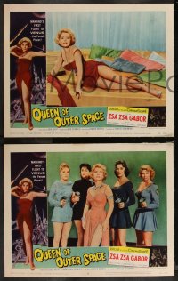1a0975 QUEEN OF OUTER SPACE 8 LCs 1958 sexy Zsa Zsa Gabor & beauties of planet Venus, complete set!