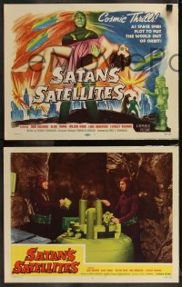 1a0979 SATAN'S SATELLITES 8 LCs 1958 Leonard Nimoy & wacky alien spies, rare complete set!