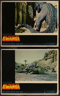 1a0996 VALLEY OF GWANGI 8 LCs 1969 Ray Harryhausen, FX images of cowboys and fighting dinosaurs!