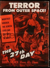 1a0606 27th DAY pressbook 1957 terror from space, five people given the power to destroy nations!