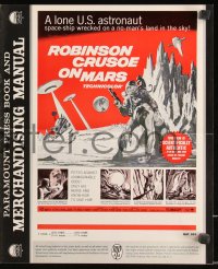 1a0654 ROBINSON CRUSOE ON MARS pressbook 1964 art of Paul Mantee & his man Friday Victor Lundin!