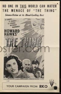 1a0660 THING pressbook R1957 Howard Hawks classic, it strikes without warning from another world!