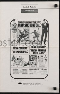 1a0661 THUNDERBALL/FROM RUSSIA WITH LOVE pressbook 1968 sale of 2 of Sean Connery's best Bond roles!