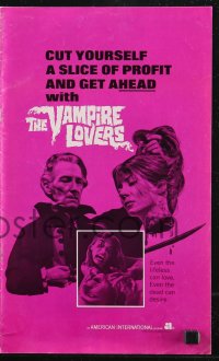 1a0666 VAMPIRE LOVERS pressbook 1970 Hammer, taste the deadly passion of blood-nymphs if you dare!