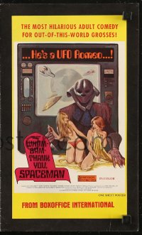 1a0668 WHAM-BAM-THANK YOU SPACEMAN! pressbook 1975 he's a UFO Romeo, wacky sci-fi sexploitation!