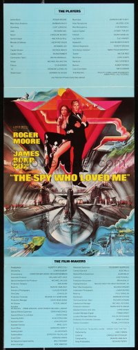 1a0584 SPY WHO LOVED ME promo brochure 1977 Peak art of Roger Moore as James Bond, unfolds to 9x24!