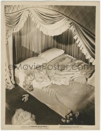1b0715 THOUSAND & ONE NIGHTS 11x14.25 still 1945 overhead shot of sexy blonde Adele Jergens in bed!